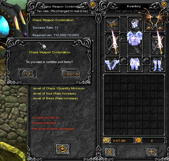 Confirmación de Chaos Weapon Combination